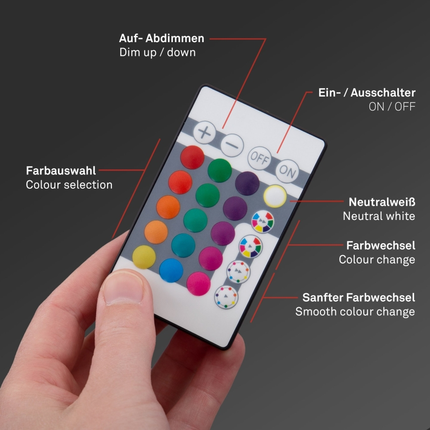 Briloner 7404-016 - LED RGBW ściemnialny natynkowy panel LED/22W/230V 4000K + pilot zdalnego sterowania