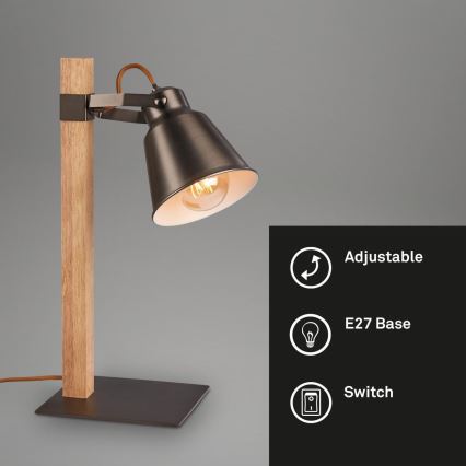 Briloner 7406-014 - Lampa stołowa TALE 1xE27/25W/230V brązowa