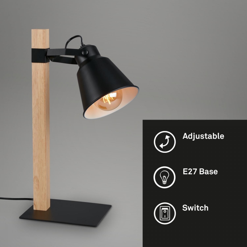 Briloner 7406-015 - Lampa stołowa TALE 1xE27/25W/230V czarna