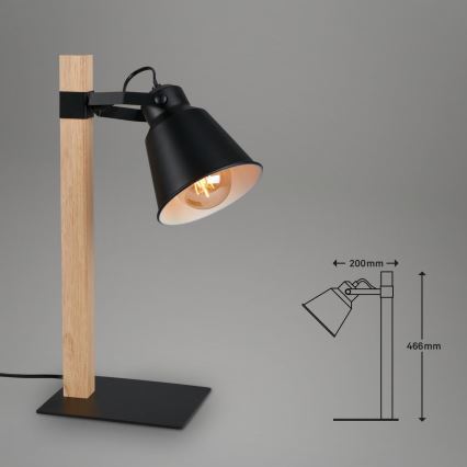 Briloner 7406-015 - Lampa stołowa TALE 1xE27/25W/230V czarna