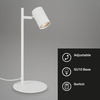 Briloner 7408-016 - Lampa stołowa RETRO 1xGU10/9W/230V biała