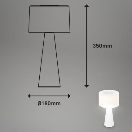 Briloner 7420016 - LED Ściemnialna akumulatorowa dotykowa zewnętrzny lampa stołowa LED/4W/5V IP44 3000K biała