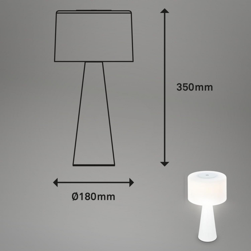 Briloner 7420016 - LED Ściemnialna akumulatorowa dotykowa zewnętrzny lampa stołowa LED/4W/5V IP44 3000K biała