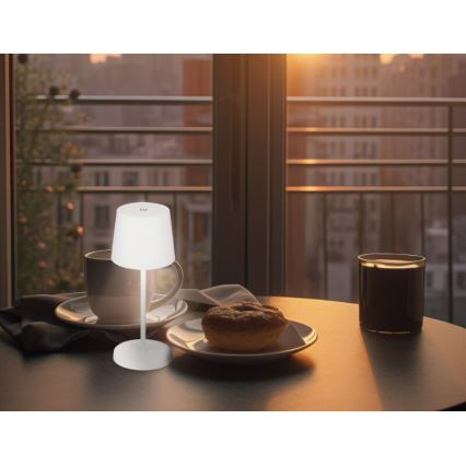 Briloner 7423016 - LED Ściemnialna akumulatorowa zewnętrzna lampa stołowa LED/2,6W/5V 2000mAh IP44 biały