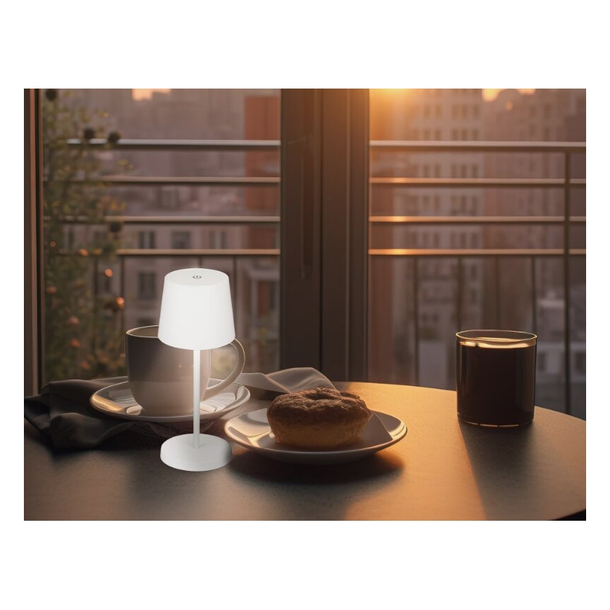 Briloner 7423016 - LED Ściemnialna akumulatorowa zewnętrzna lampa stołowa LED/2,6W/5V 2000mAh IP44 biały