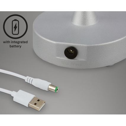 Briloner 7445-014 - LED regulowana jasność, ładowalna zewnętrzna lampa stołowa z dotykowym sterowaniem LED/3W/5V IP44 2000 mAh