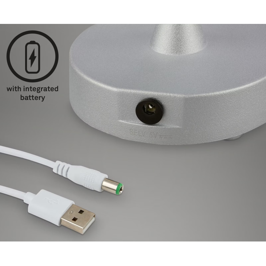 Briloner 7445-014 - LED Ściemnialna akumulatorowa zewnętrzna dotykowa Lampa stołowa LED/3W/5V IP44 2000 mAh