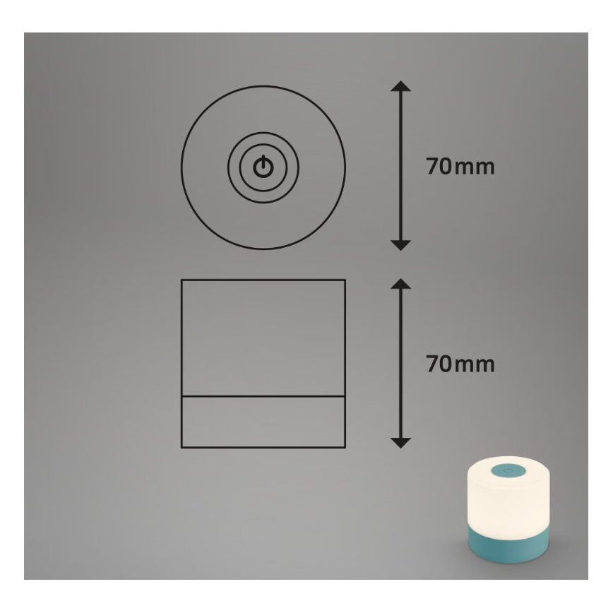 Briloner 7461010 - LED Ściemnialna akumulatorowa zewnętrzna lampa stołowa LED/2W/5V IP44 1200 mAh niebieski