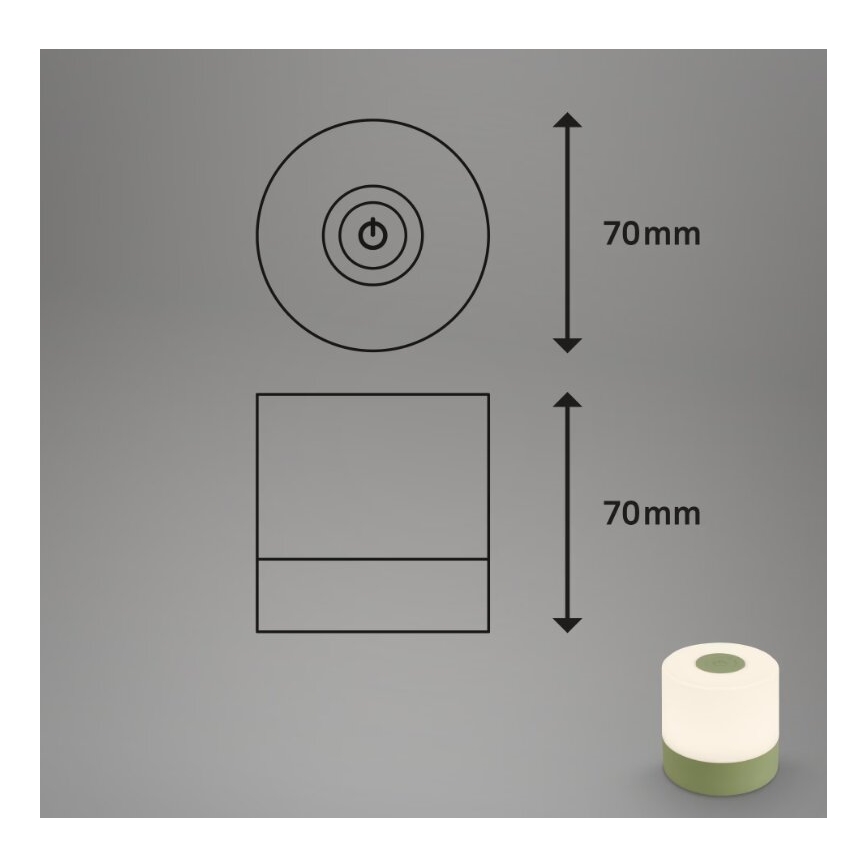 Briloner 7461019 - LED Ściemnialna akumulatorowa zewnętrzna lampa stołowa LED/2W/5V IP44 1200 mAh zielony