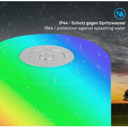 Briloner 7462014 - LED RGB ładowalna lampa stołowa zewnętrzna LED/1,5W/5V IP44 1200 mAh matowy chrom