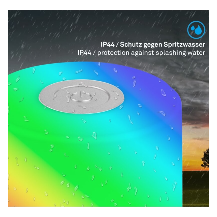 Briloner 7462014 - LED RGB ładowalna lampa stołowa zewnętrzna LED/1,5W/5V IP44 1200 mAh matowy chrom