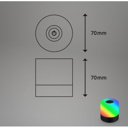 Briloner 7462015 - LED RGB akumulatorows zewnętrzna lampa stołowa LED/1,5W/5V IP44 1200 mAh czarny