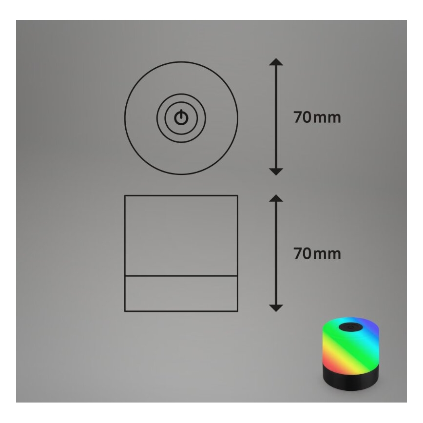 Briloner 7462015 - LED RGB akumulatorows zewnętrzna lampa stołowa LED/1,5W/5V IP44 1200 mAh czarny