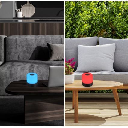 Briloner 7462015 - LED RGB ładowalna lampa stołowa zewnętrzna LED/1,5W/5V IP44 1200 mAh czarna