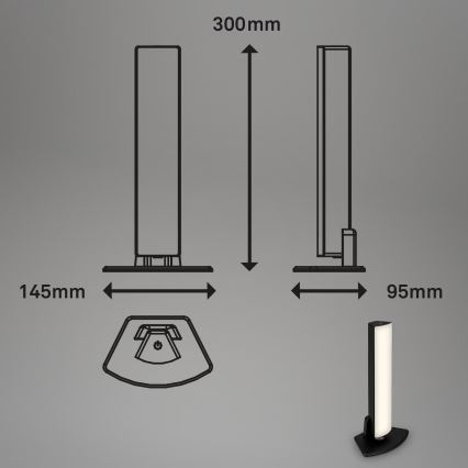 Briloner 7474-015 - LED Ściemnialna akumulatorowa zewnętrzna lampa stołowa 2w1 LED/7W/5V 2200 mAh USB 3000K IP44 czarna