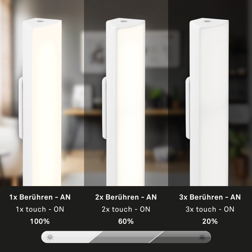 Briloner 7474-016 - LED Ściemnialna akumulatorowa zewnętrzna lampa stołowa 2w1 LED/7W/5V 2200 mAh USB 3000K IP44 biała