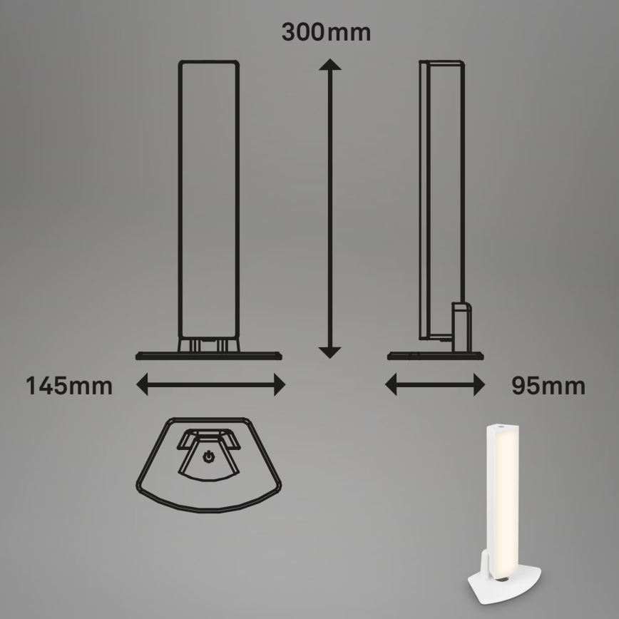 Briloner 7474-016 - LED Ściemnialna akumulatorowa zewnętrzna lampa stołowa 2w1 LED/7W/5V 2200 mAh USB 3000K IP44 biała