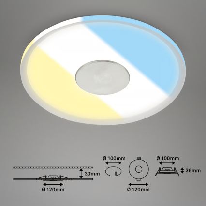 Briloner 7480019 - Łazienkowa wpuszczana oprawa sufitowa LED/6W/230V 3000/4000/6500K IP44 biała