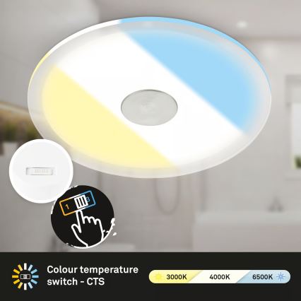 Briloner 7481019 - Łazienkowa wpuszczana oprawa sufitowa LED/12W/230V 3000/4000/6500K IP44 biała