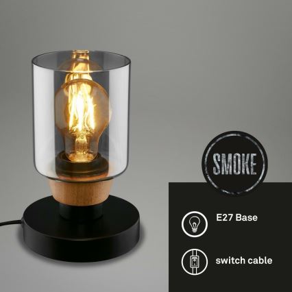 Briloner 7486015 - Lampa stołowa 1xE27/10W/230V czarna