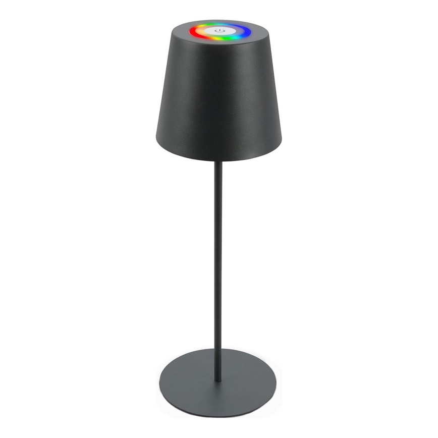 Briloner 7507015 - LED RGB Ściemnialna ładowalna zewnętrzna lampa stołowa 2w1 LED/2,5W/5V IP44 antracyt