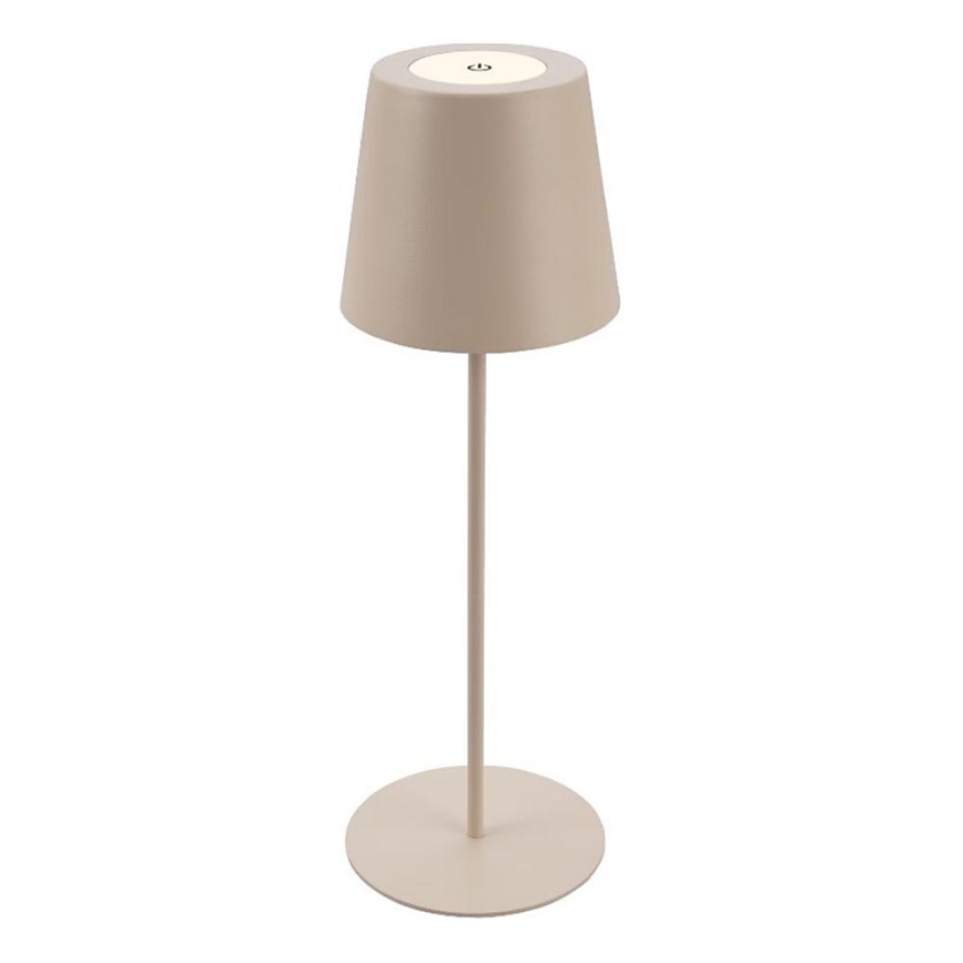 Briloner 7508011 - LED Ściemnialna ładowalna zewnętrzna lampa stołowa 2w1 LED/2,5W/5V IP44 beżowy