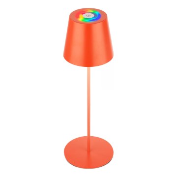 Briloner 7510012 - LED RGBW ściemnialna zewnętrzna ładowalna lampka stołowa CALIDA LED/2,5W/5V IP44 1200 mAh pomarańczowa