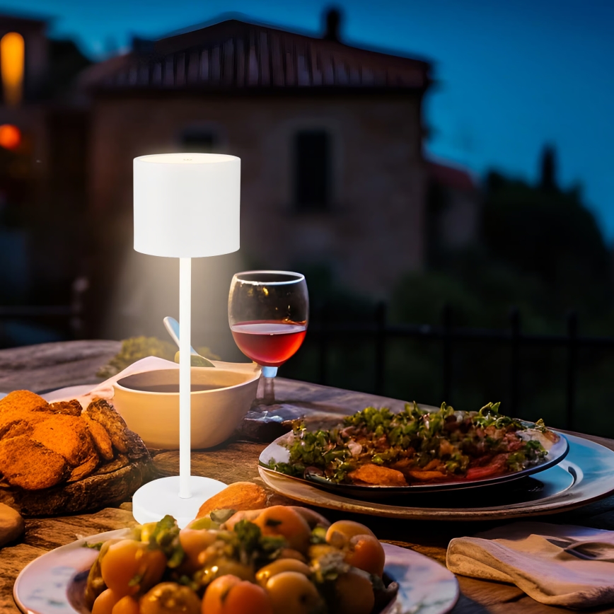 Briloner 7521016 - ściemnialna ładowalna zewnętrzna lampa stołowa LED SIGO LED/2,5W/5V IP44 2600 mAh biała