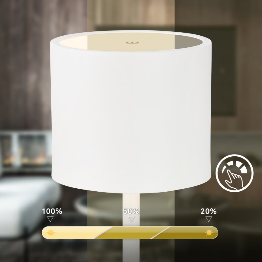 Briloner 7521016 - ściemnialna ładowalna zewnętrzna lampa stołowa LED SIGO LED/2,5W/5V IP44 2600 mAh biała