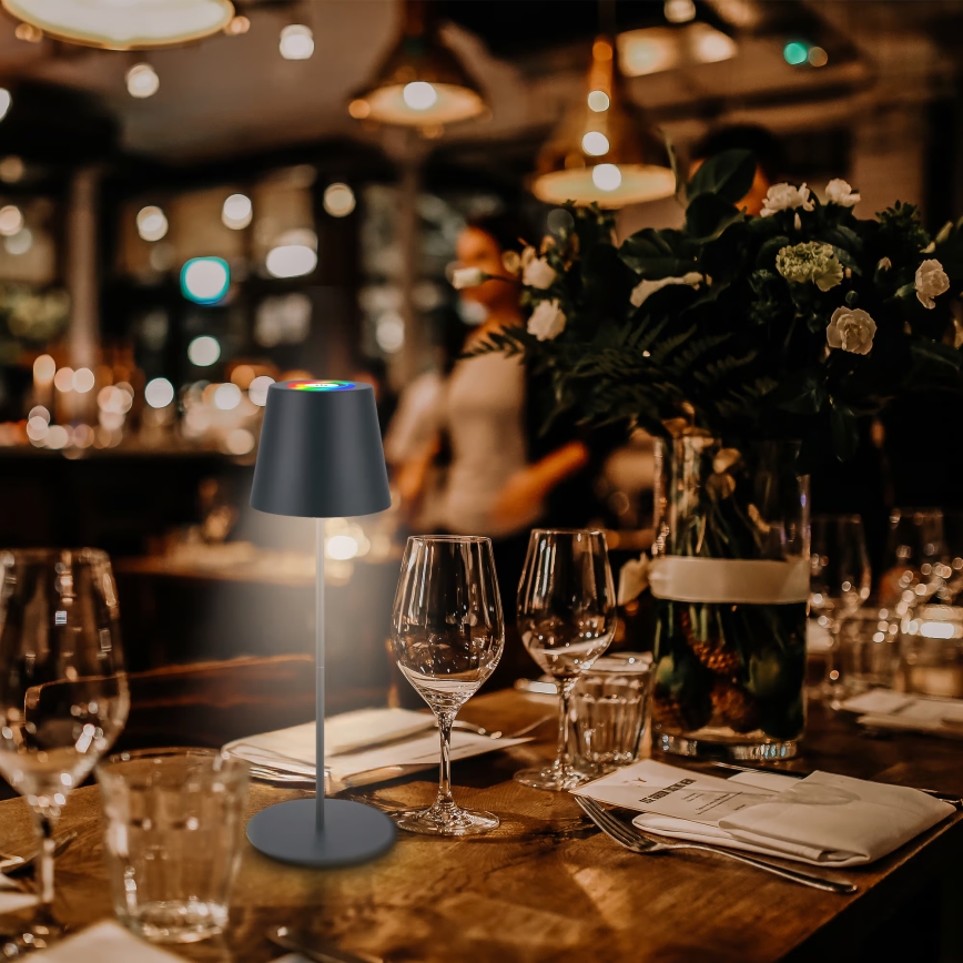 Briloner 7559015 - LED RGB ściemnialna ładowalna zewnętrzna lampa stołowa COLORIS LED/3,5W/5V IP44 2000 mAh antracyt Wi-Fi Tuya