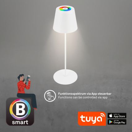 Briloner 7559016 - Zewnętrzna ładowalna ściemnialna lampa stołowa LED RGB COLORIS LED/3,5W/5V IP44 2000 mAh Wi-Fi Tuya