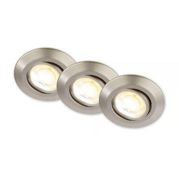 Briloner 7586032 - ZESTAW 3x LED oprawa wpuszczana sufitowa do łazienki KLIRA LED/4,9W/230V 2500/3000/4000K IP23 matowy chrom