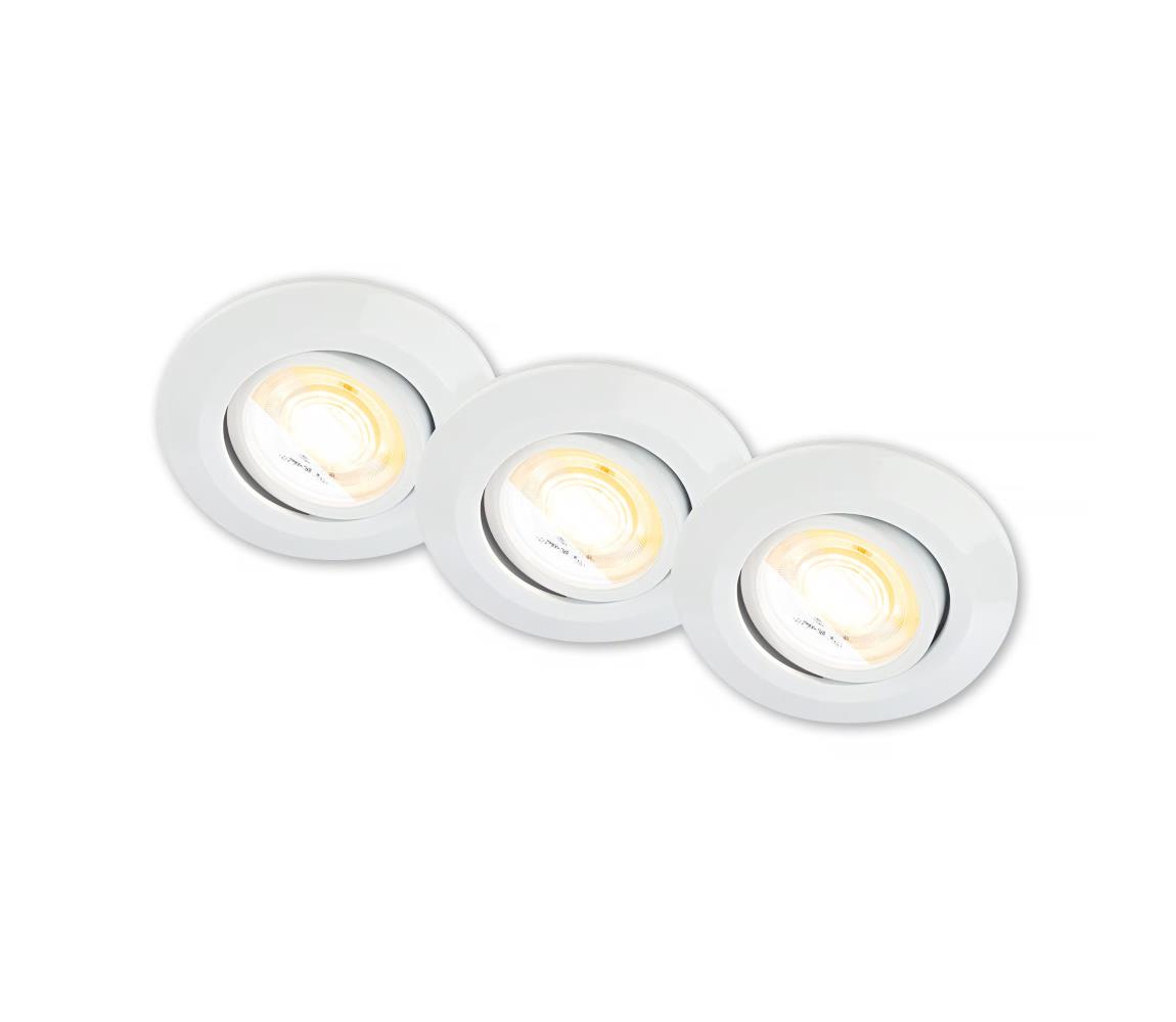 Briloner 7586036 - ZESTAW 3x LED oprawa wpuszczana do łazienki KLIRA LED/4,9W/230V IP23 biała