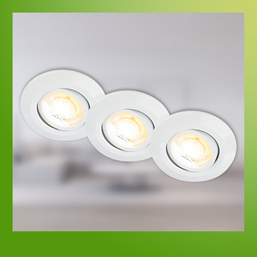 Briloner 7586036 - ZESTAW 3x wpuszczanych opraw sufitowych do łazienki KLIRA LED/4,9W/230V 2500/3000/4000K IP23 biały