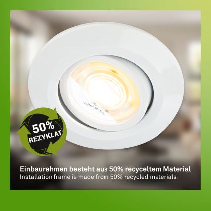 Briloner 7586036 - ZESTAW 3x wpuszczanych opraw sufitowych do łazienki KLIRA LED/4,9W/230V 2500/3000/4000K IP23 biały