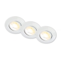 Briloner 7586036 - ZESTAW 3x opraw LED do łazienki KLIRA 1xLED/4,9W/230V 2500/3000/4000K IP23 biały