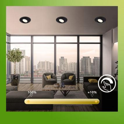 Briloner 7587035 - ZESTAW 3x LED ściemnialnych wpuszczanych opraw sufitowych do łazienki KLIRA LED/4,9W/230V 2500/3000/4000K IP23 czarne