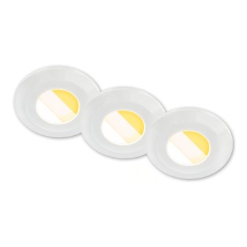 Briloner 7588036 - ZESTAW 3x wpuszczanych opraw sufitowych do łazienki KLIRA LED/4,9W/230V 2500/3000/4000K IP44 biały