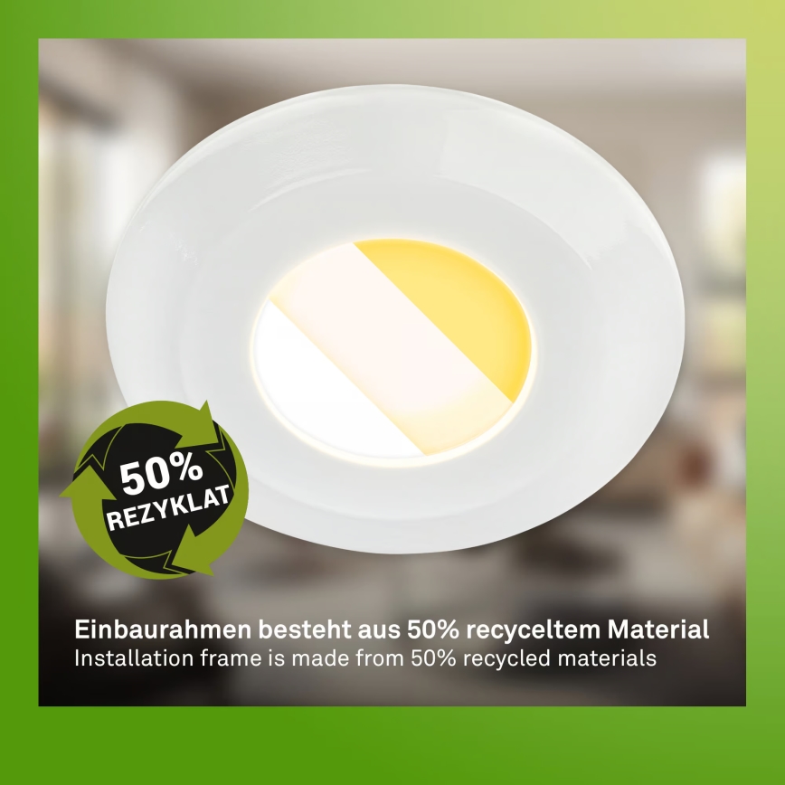 Briloner 7588036 - ZESTAW 3x wpuszczanych opraw sufitowych do łazienki KLIRA LED/4,9W/230V 2500/3000/4000K IP44 biały