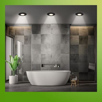 Briloner 7589035 - ZESTAW 3xLED ściemnialnych wpuszczanych opraw sufitowych KLIRA do łazienki 1xLED/4,9W/230V 2500/3000/4000K IP44 czarne
