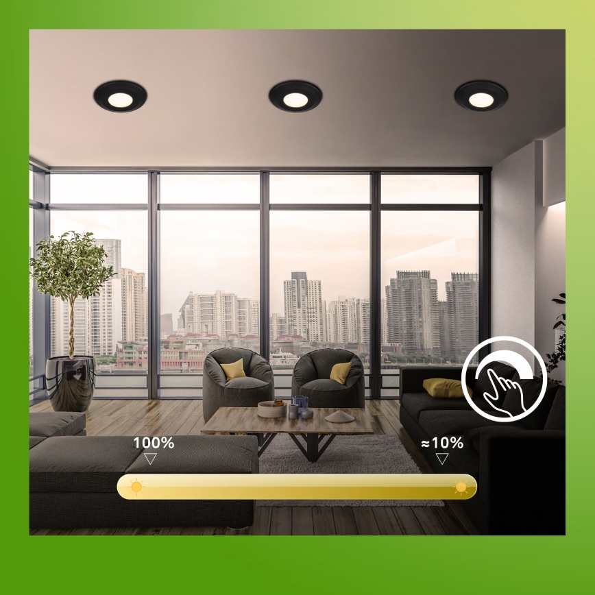 Briloner 7589035 - ZESTAW 3xLED ściemnialnych wpuszczanych opraw sufitowych KLIRA do łazienki 1xLED/4,9W/230V 2500/3000/4000K IP44 czarne