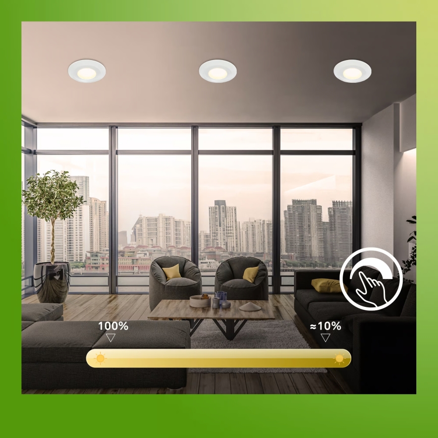 Briloner 7589036 - ZESTAW 3x ściemnialnych wpuszczanych opraw łazienkowych KLIRA LED/4,9W/230V 2500/3000/4000K IP44, biały