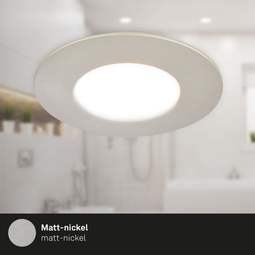 Briloner 7598032 - ZESTAW 3x LED Łazienkowa oprawa wpuszczana LED/4,9W/230V IP44 2700/4000/6500K matowy chrom