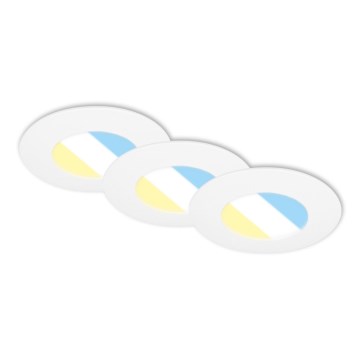 Briloner 7598036 - ZESTAW 3x LED Łazienkowa oprawa wpuszczana LED/4,9W/230V IP44 2700/4000/6500K biały