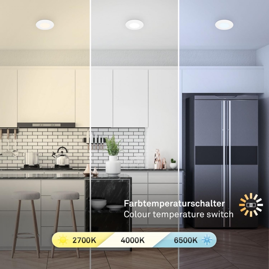 Briloner 7598036 - ZESTAW 3x LED Łazienkowa oprawa wpuszczana LED/4,9W/230V IP44 2700/4000/6500K biały