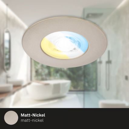 Briloner 7605032 - ZESTAW 3xLED Łazienkowa oprawa sufitowa wpuszczana 3xLED/4,9W/230V IP44 matowy chrom