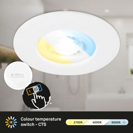 Briloner 7605036 - ZESTAW 3xLED wpuszczane oprawy sufitowe do łazienki LED/4,9W/230V 2700/4000/6500K IP44 biały