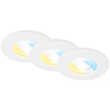 Briloner 7605036 - ZESTAW 3xLED wpuszczane oprawy sufitowe do łazienki LED/4,9W/230V 2700/4000/6500K IP44 biały