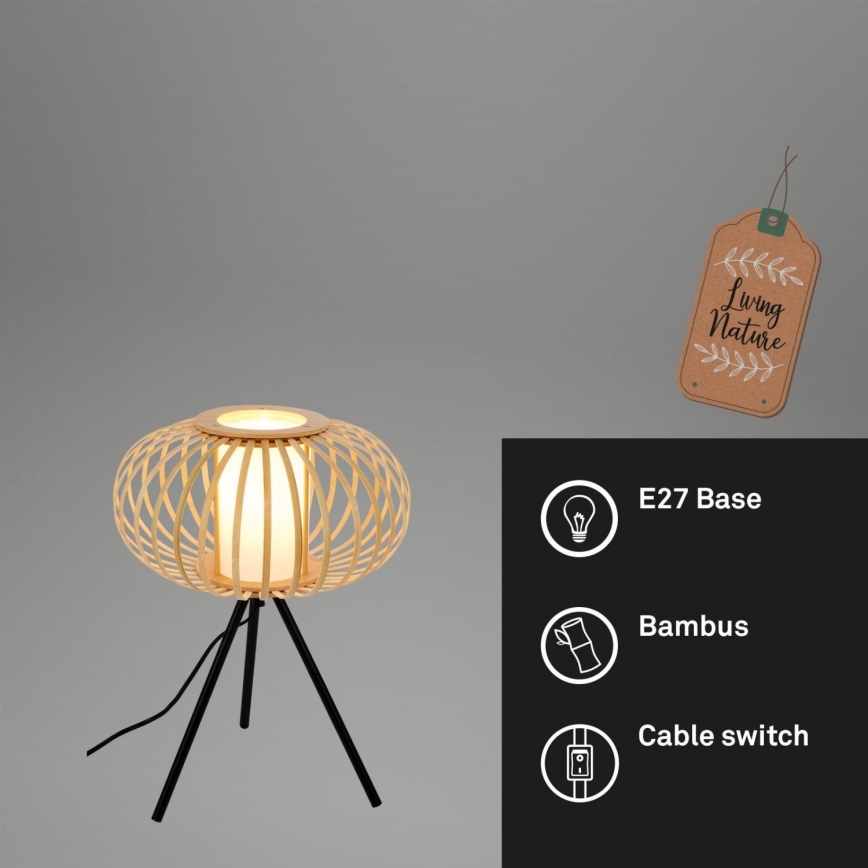 Briloner 7759011 - Lampa stołowa 1xE27/10W/230V bambus