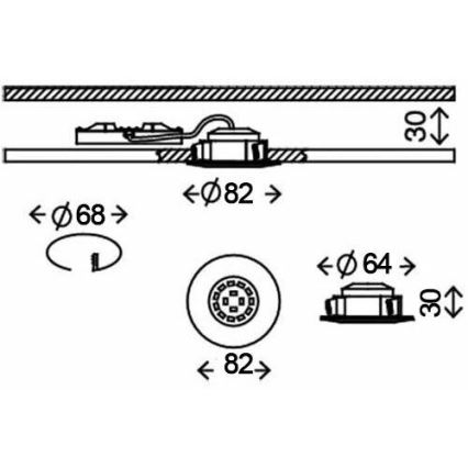 Briloner 8312-019 - Łazienkowa oprawa wpuszczana LED/5W/230V IP23